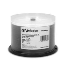Verbatim Wide White Thermal Printable DVD-R 16x (50pk) (P/N:95211)